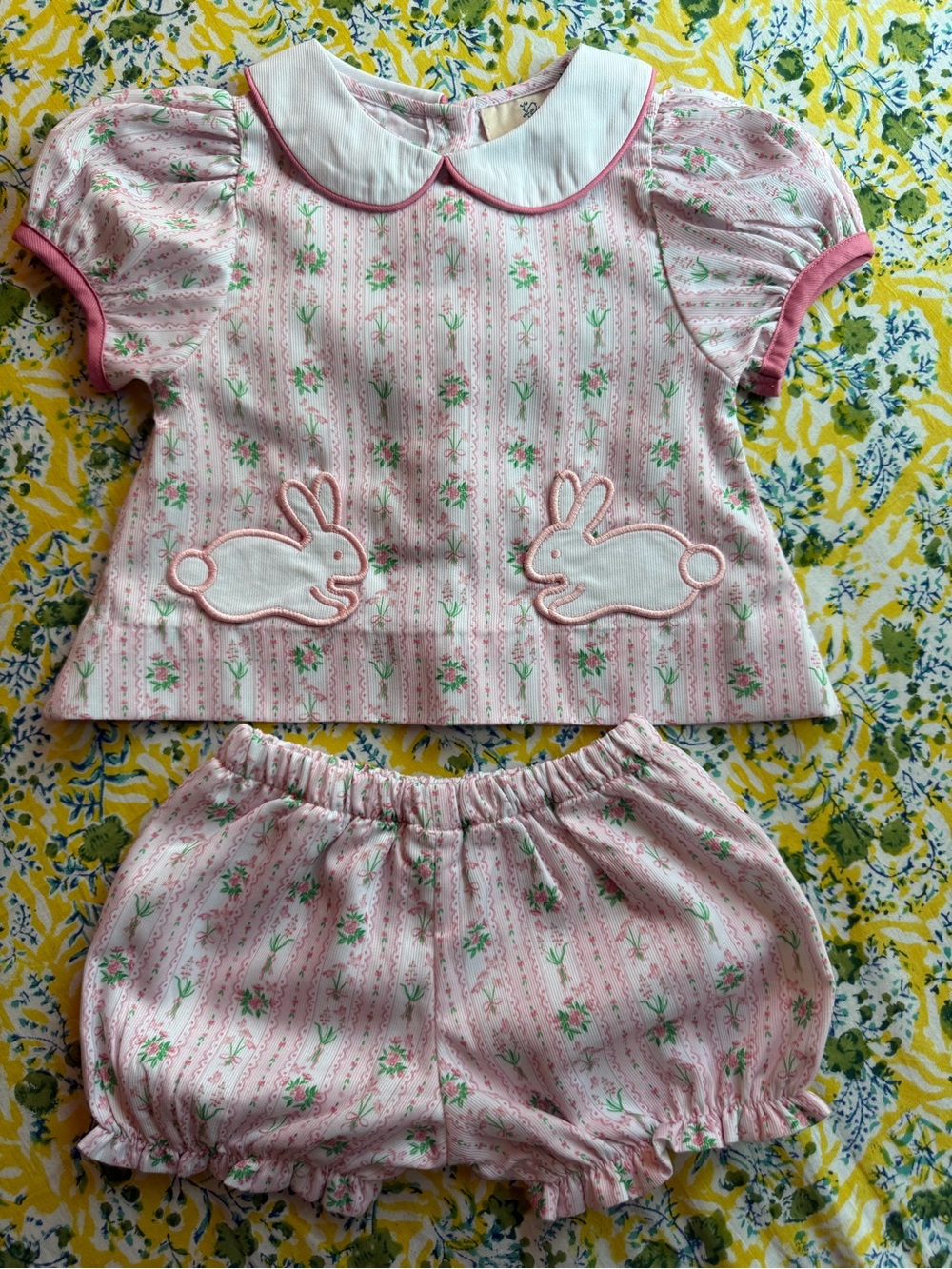 Smockingbird bunny diaper set